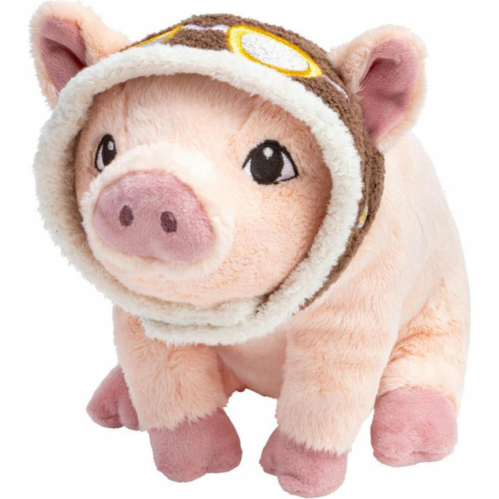 Creativ Company Vielleicht Plüschschwein von Kobi Yamada, Plüschschwein mit Fliegerbrille