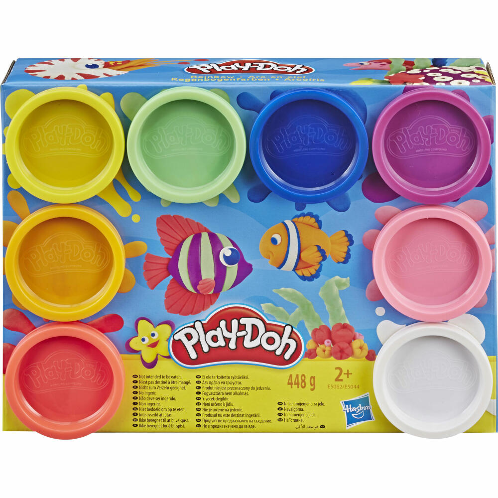 Hasbro Play-Doh Rainbow Knete, 8er Set, Spielknete, Knetmasse, Kinderknete, Kinder , E5062ES1