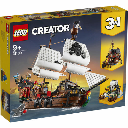 LEGO Creator Piratenschiff, Piraten Schiff, Taverne, Konstruktionsspielzeug, Bausteine, 1260 Teile, ab 9 Jahren, 31109