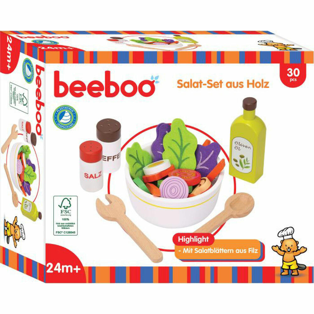 Beeboo Kitchen Salat-Set aus Holz, 30 Teile