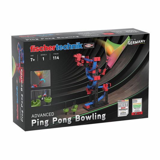 fischertechnik Advanced Ping Pong Bowling, 114-tlg., Baukasten, Kugelbahn, Konstruktionsspielzeug, 569017