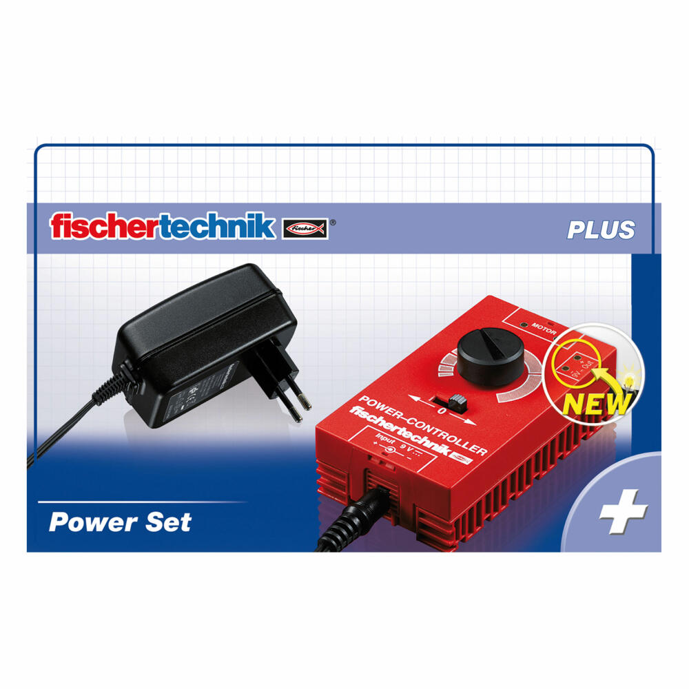 fischertechnik Plus Power Set, Erweiterungsset, Stufenloser Power Controller, Stromversorgung, Überlastungsschutz, Regelbarer Ausgang, 505283