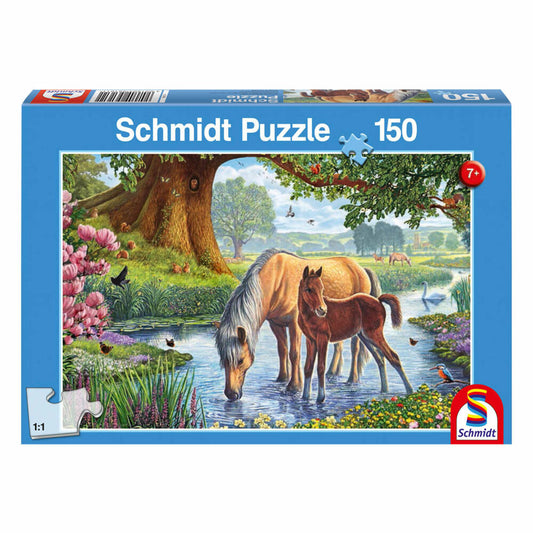 Schmidt Spiele Pferde am Bach, Kinderpuzzle, Standard 150 Teile, Puzzle, 56161