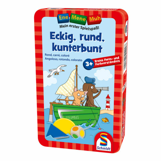 Schmidt Spiele Ene Mene Muh Eckig Rund Kunterbunt, Reisespiel, Gesellschaftsspiel, Kinderspiel, ab 3 Jahre, 51422