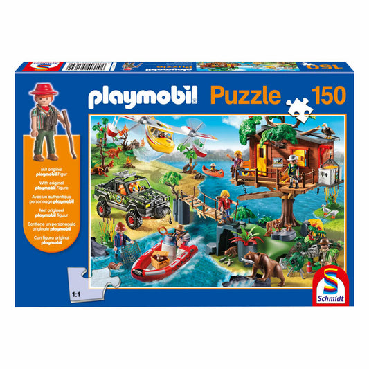 Schmidt Spiele Baumhaus, 150 Teile, Kinderpuzzle, Playmobil (inkl. Figur), Puzzle, 56164