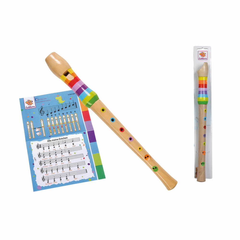 Eichhorn Musik Holzflöte, Flöte, Kinderflöte, Blockflöte, Kinder, Instrument, Holz, 32 cm, 100003481