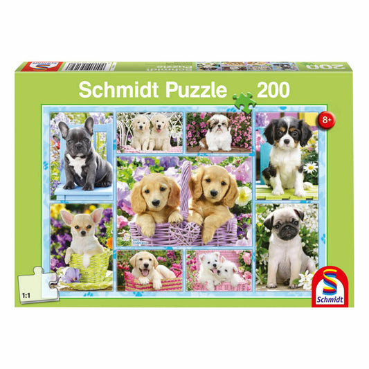 Schmidt Spiele Welpen, Kinderpuzzle, Standard 200 Teile, Hunde, Puzzle, 56162