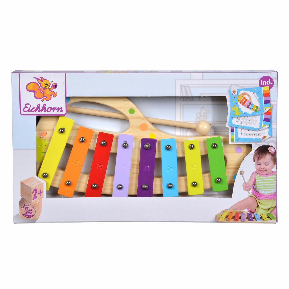 Eichhorn Musik Xylophon, 8 Töne, Musikinstrument, Instrument, Kinder, Holzspielzeug, Holz, 100003482