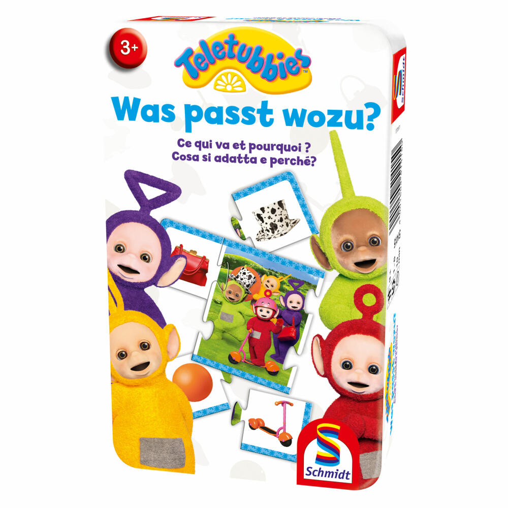 Schmidt Spiele Teletubbies Was passt wozu•, Würfelspiel, Reisespiel, Gesellschaftsspiel, Spiel, 1 bis 6 Spieler, 51415