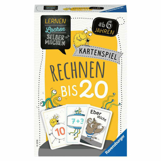 Ravensburger Lernspiel Lernen Lachen Selbermachen: Kartenspiel Rechnen bis 20, 80349