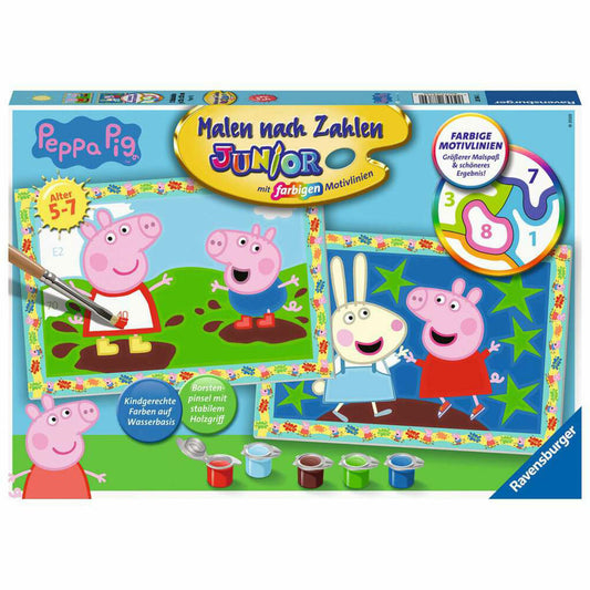 Ravensburger Malen nach Zahlen Peppa Pig, Mal-Set für Kinder, 28764