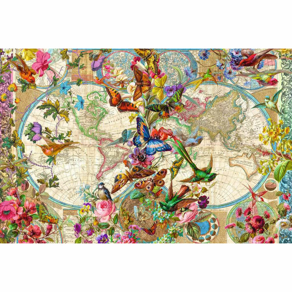 Ravensburger Puzzle Weltkarte mit Schmetterlingen, Erwachsenenpuzzle, 3000 Teile, 17117