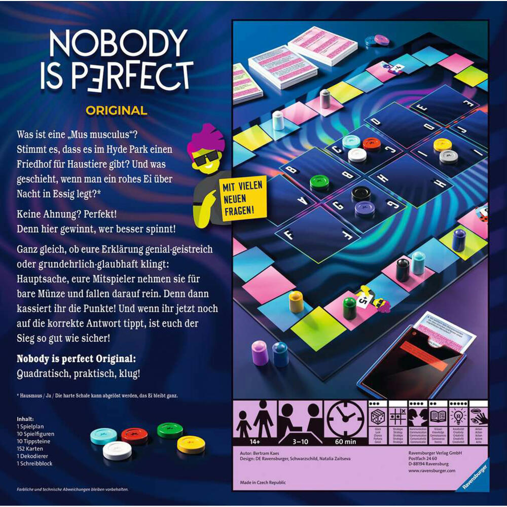 Ravensburger Spiel Nobody is perfect Original, für Kinder ab 14 Jahren, 26845