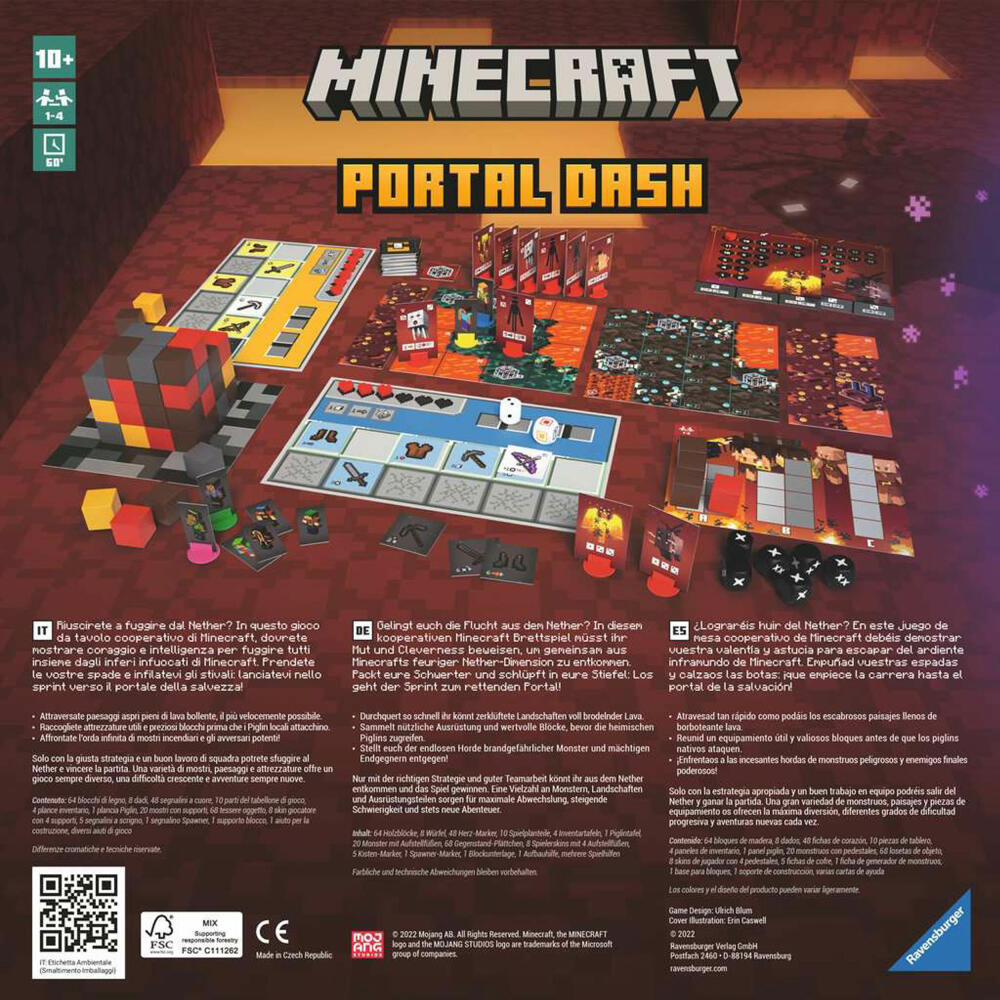 Ravensburger Spiel Minecraft Portal Dash, für Kinder ab 10 Jahren, 27351