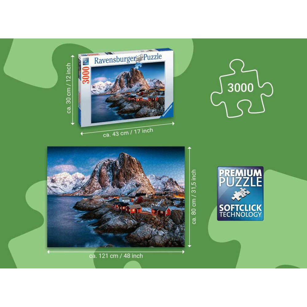 Ravensburger Puzzle Hamnoy, Lofoten, Erwachsenenpuzzle, 3000 Teile, 17081