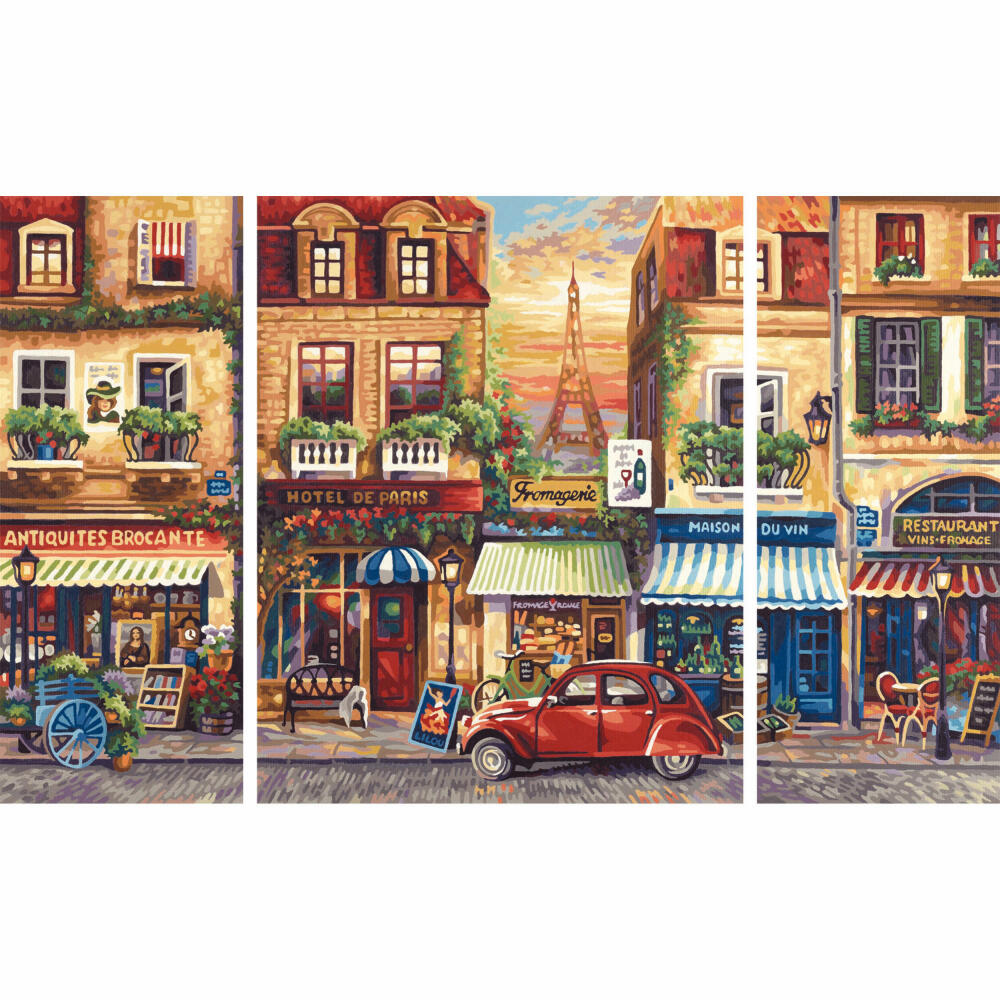 Schipper Malen nach Zahlen Paris Nostalgie, Triptychon, Dreifachbild, MNZ, Gemälde, Bild, 50 x 80 cm, 609260626