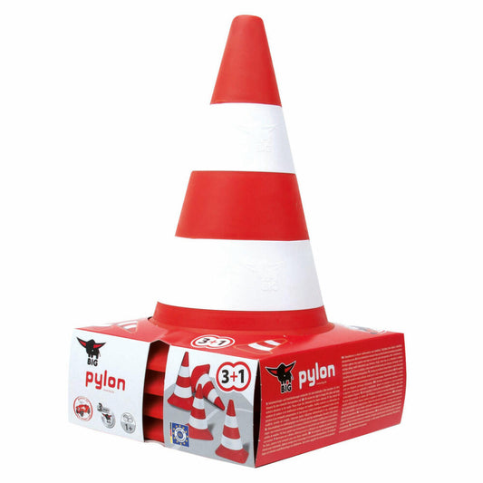 BIG Pylonen Set, Pylon, Absperrung, Verkehrshut, Aufsteller, Spiel, Spielzeug, 4 Stück, 800001191