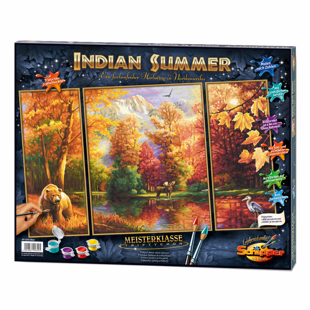 Schipper Malen nach Zahlen, Indian Summer, Triptychon, Zeichnen, Dekoration, Pappe, 41 cm, 609260650