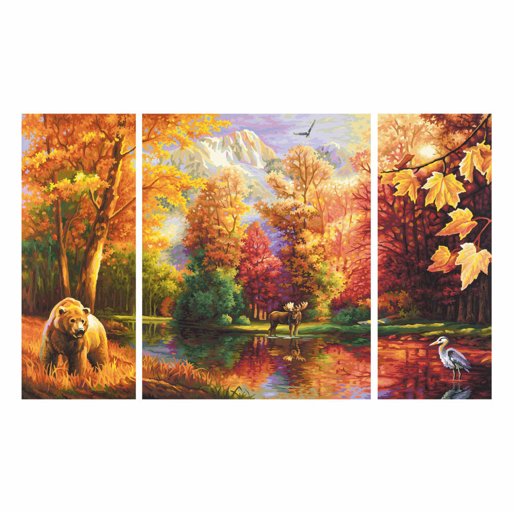 Schipper Malen nach Zahlen, Indian Summer, Triptychon, Zeichnen, Dekoration, Pappe, 41 cm, 609260650