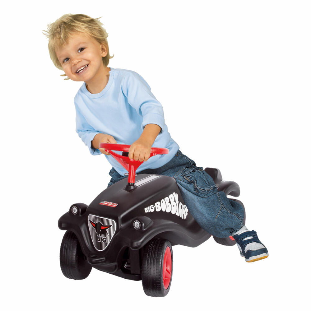 BIG Fulda Bobby-Car Classic, Kinderfahrzeug, Kinderauto, Spielzeug, Kunststoff, Schwarz / Rot, 33 cm, 800056102