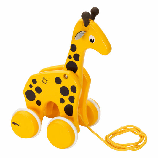 BRIO Nachzieh-Giraffe, Nachziehspielzeug, Ziehspielzeug, Ziehtier, Holz Spielzeug, Kleinkind, 30200