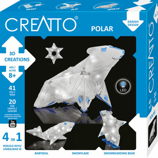 KOSMOS Creatto Winter Polar, Bastelset, 3D-Puzzle, Nachtlicht, Leuchtfigur, Dekoration, Puzzle, 03462