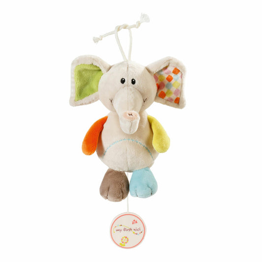 NICI Spieluhr Elefant Dundi, Aufhänge-Spieluhr, Kuscheltier, Plüsch, Polyester, Bunt, 18 cm, 39718