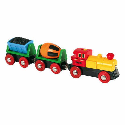 BRIO Zug mit Batterielok, 3-tlg., Zubehör für die Holzeisenbahn, Holzspielzeug, Holz Spielzeug, 33319