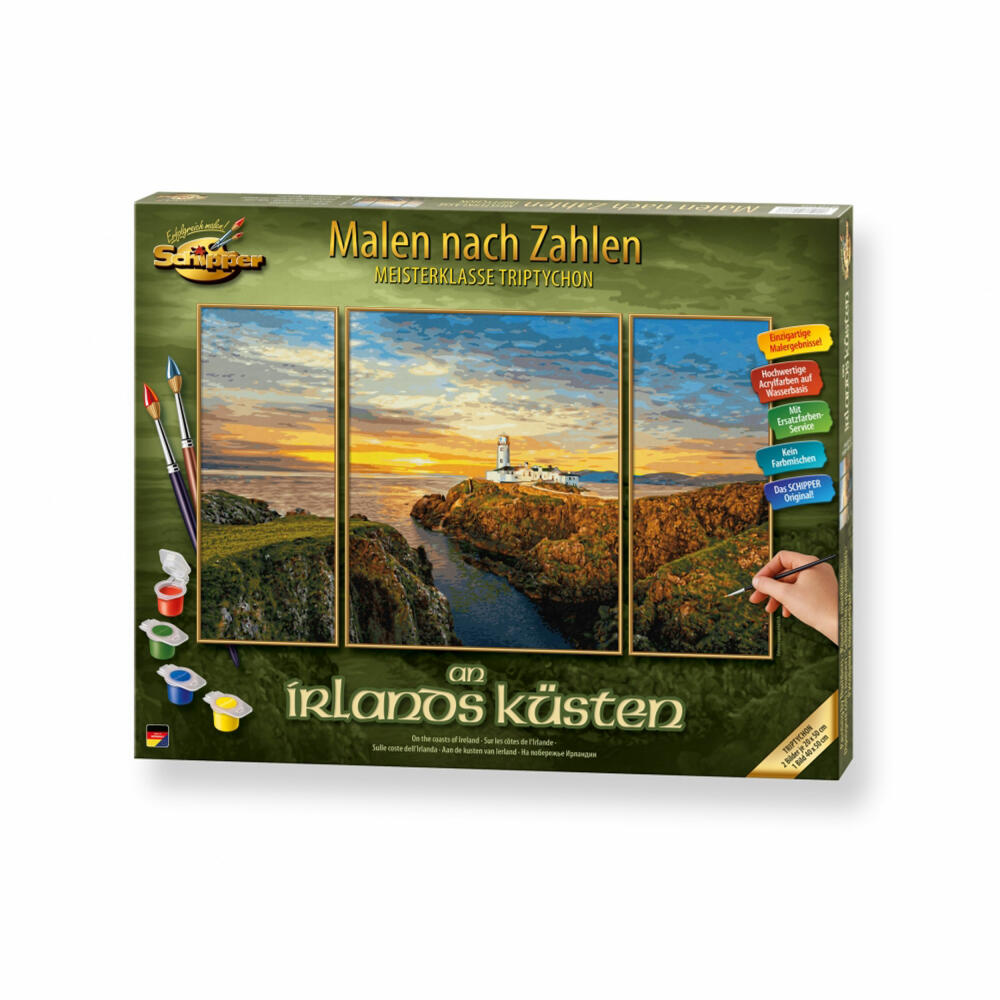 Schipper Malen nach Zahlen An Irlands Küsten, Meisterklasse Triptychon, Malvorlage, Wandbild, 609260886