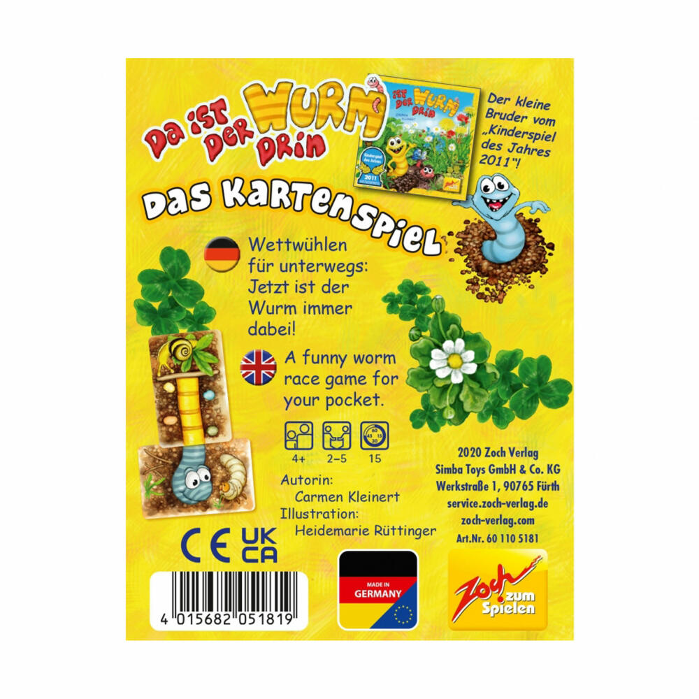 Zoch Da ist der Wurm drin - Das Kartenspiel, Kinderspiel, Familienspiel, ab 4 Jahren, 601105181