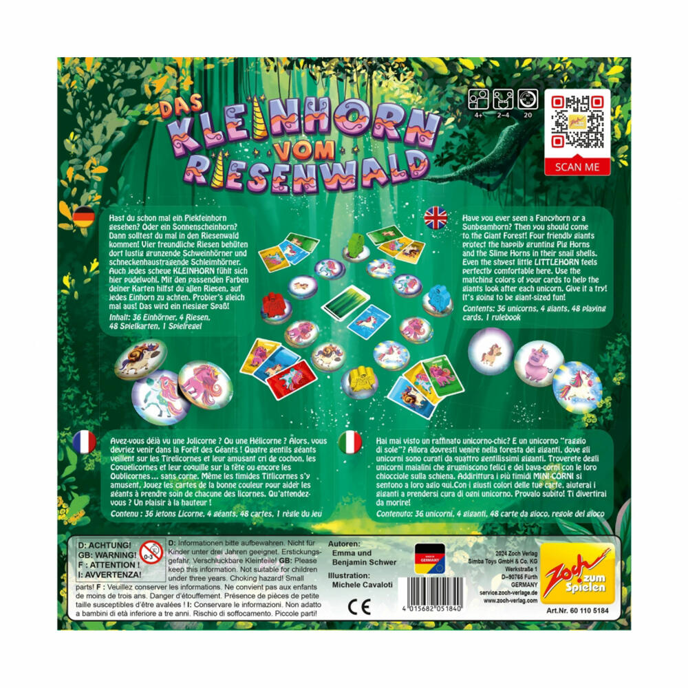 Zoch Das Kleinhorn vom Riesenwald, Kinderspiel, Sammelspiel, Familienspiel, ab 4 Jahren, 601105184