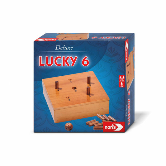 Noris Deluxe Lucky 6, Spieleklassiker, Würfelspiel, 6 Raus, Gesellschaftsspiele, ab 6 Jahren, 606102046