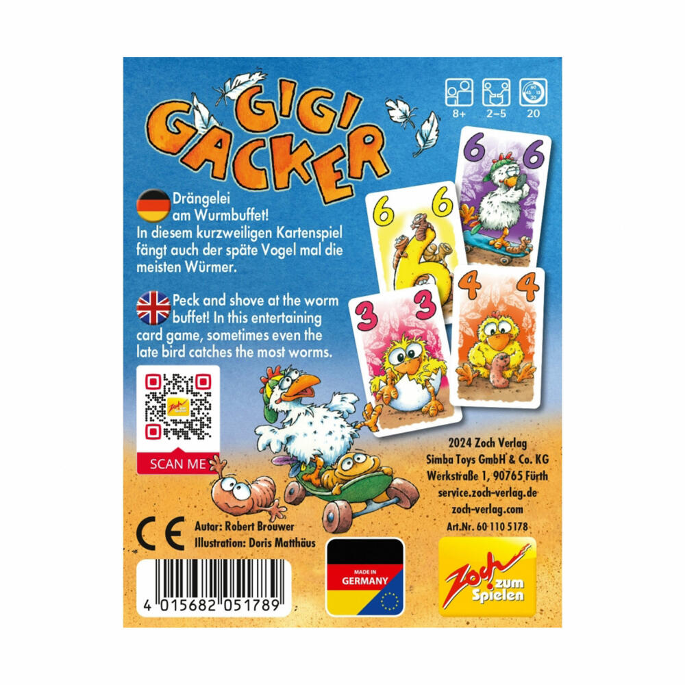 Zoch Gigi Gacker, Kartenspiel, Familienspiel, Gesellschaftsspiel, ab 8 Jahren, 601105178