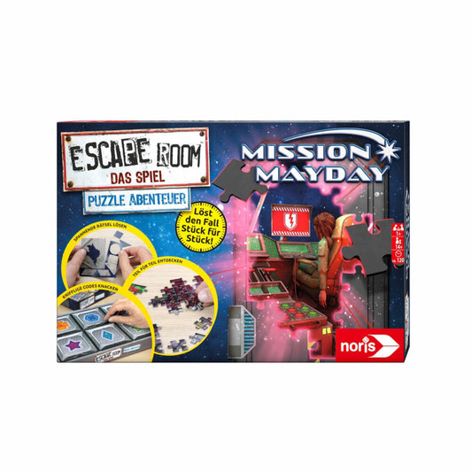 Noris Escape Room Das Spiel Puzzle Abenteuer 3 Mission Mayday, Rätsel, Gesellschaftsspiel, ab 14 Jahren, 606102060