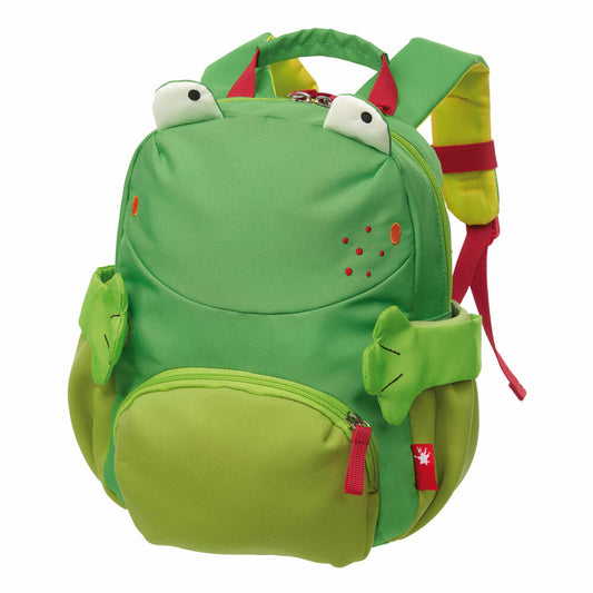 sigikid Mini Rucksack Frosch, Kinderrucksack, Kindergartentasche, Kinder Tasche, Kindergarten, Nylon, Grün, 24920