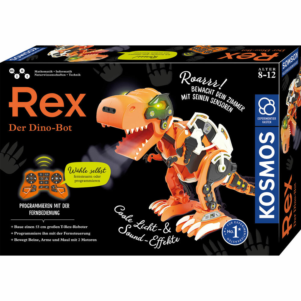 KOSMOS Rex - Der Dino Bot, Roboter, Baukasten, Experimente, mit Fernbedienung, 621155