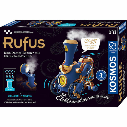 KOSMOS Rufus - Dein Dampf-Roboter, Roboter, Baukasten, Experimente, Elektromotor, mit Ultraschall-Zerstäuber, 621131