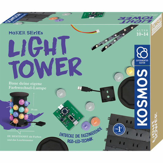 KOSMOS Light Tower, Experimentierkasten, DIY Lichtturm, Bausatz, Baukasten, Experimente, 620943