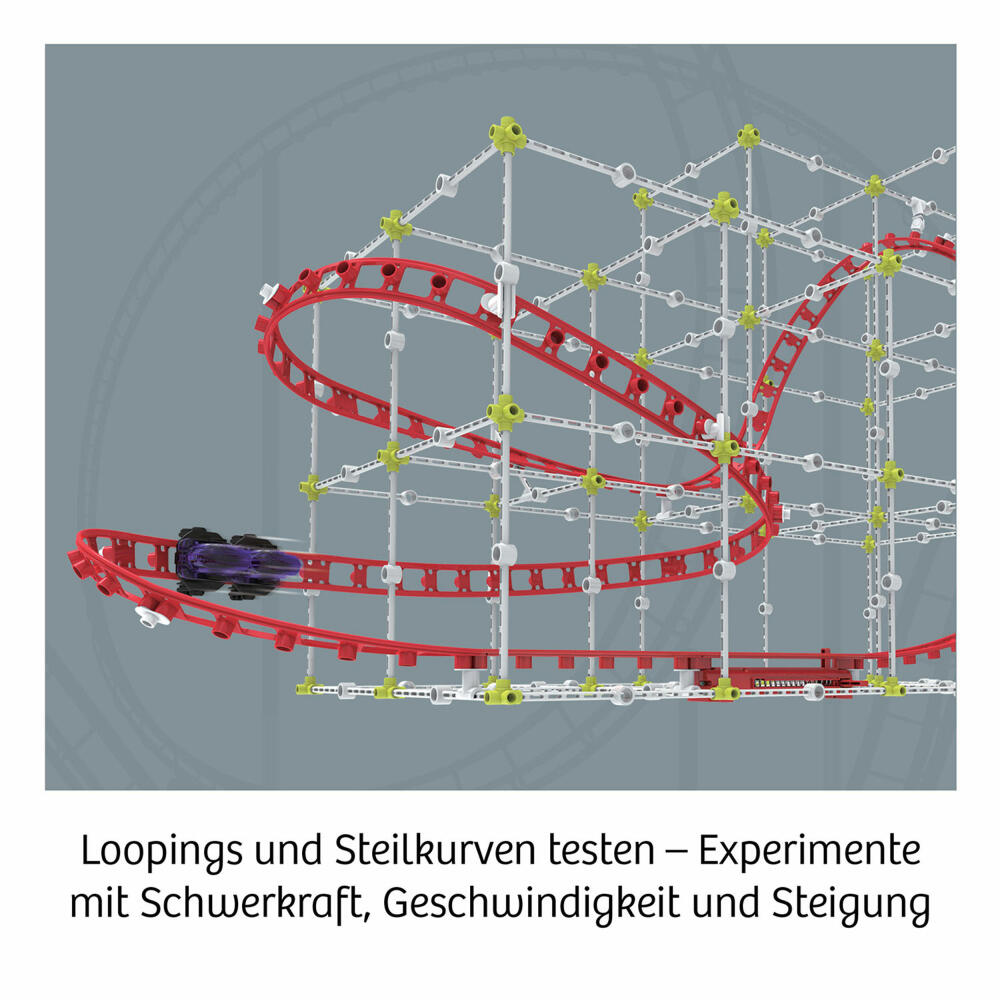KOSMOS Roller Coaster-Konstruktion, Experimentierkasten, Experimente Schwerkraft, DIY Achterbahn, 621032