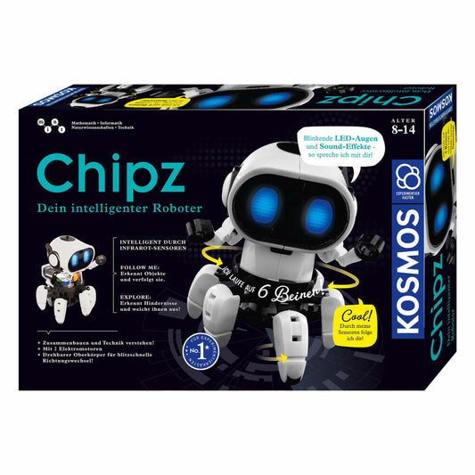 KOSMOS Chipz Dein intelligenter Roboter Experimentierkasten, Roboter Set, mit Infrarot-Erkennung, 621001