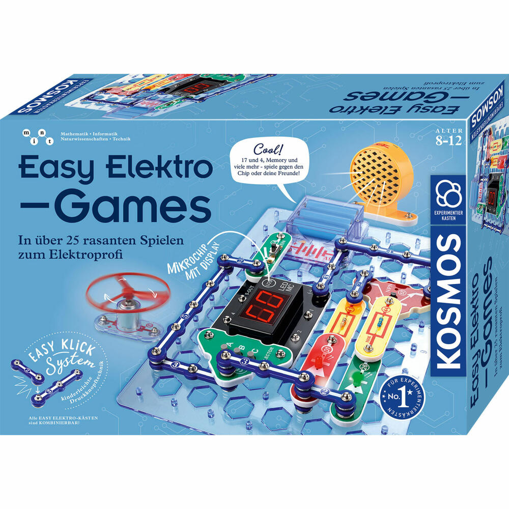 KOSMOS Easy Elektro Games, Experimentierkasten, Experimente, Stromkreis, Elektro, Kinder, 620998