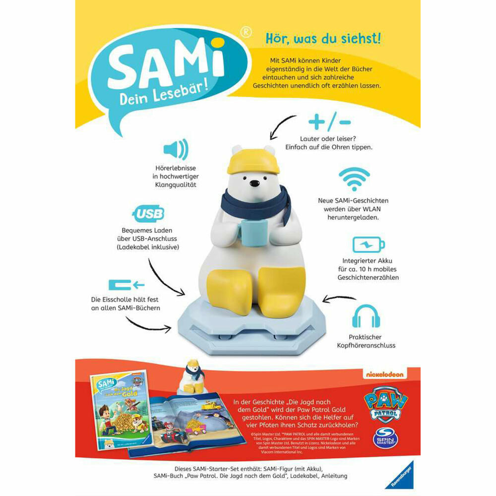 Ravensburger Starter-Set SAMi - dein Lesebär - Paw Patrol, Hörspiel, 00097