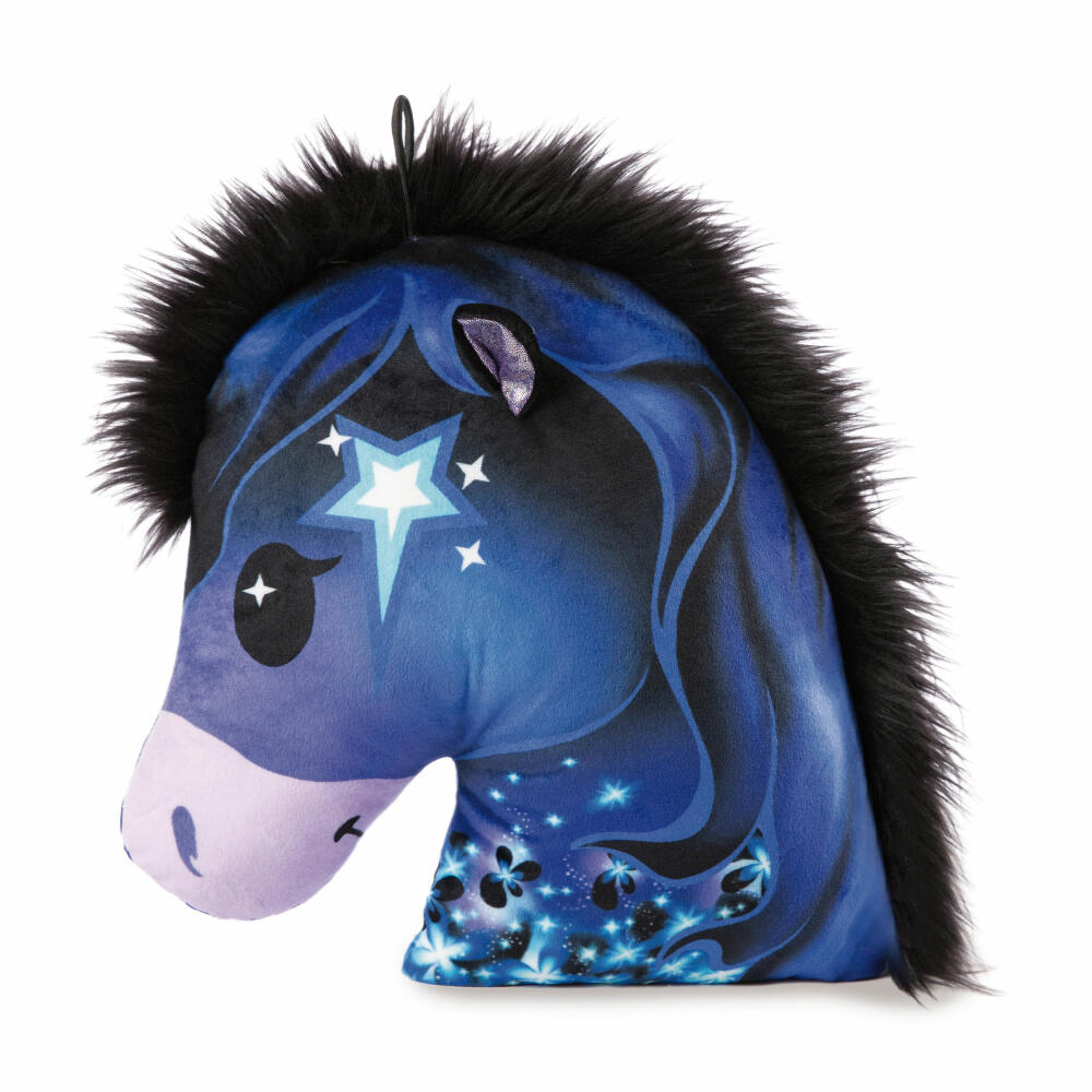 NICI Green Pony Stars Pony Starflower Kissen, mit Loop, Kopfkissen, Kuschelkissen, Dekokissen, 33 x 33 cm, 48756