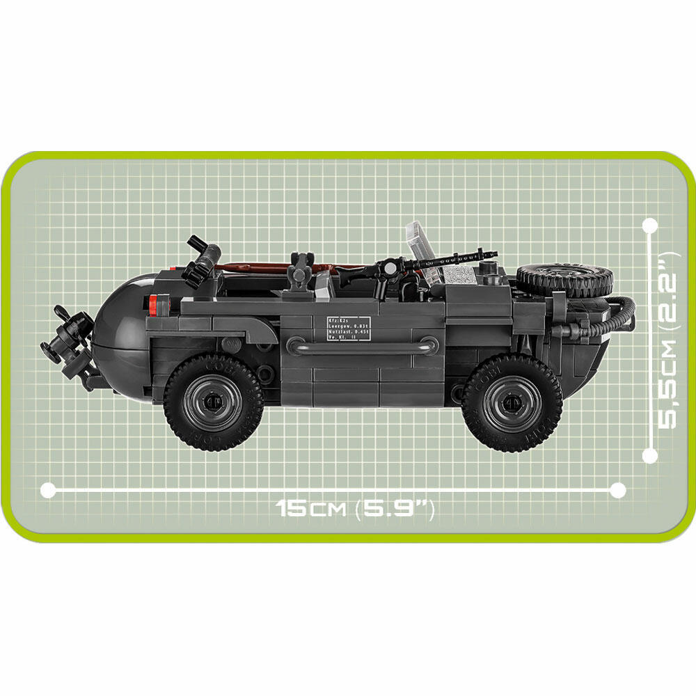 COBI World War 2 VW TYP 166 Schwimmwagen, Militärfahrzeug, Soldaten, Figuren, Spielzeug, Konstruktionsbausteine, Kunststoff, 200 Teile, 2403