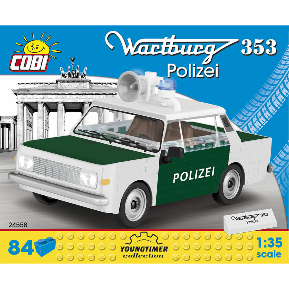 COBI Youngtimer Collection Wartburg 353 Polizei, Auto, Fahrzeug, Sammelautos, Spielzeug, Spielen, Konstruktionsbausteine, 84 Teile, 24558