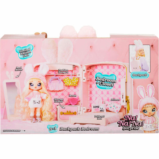 MGA Entertainment Na!Na!Na! Surprise 3 in 1 Rucksack Schlafzimmer Spielset Aubrey Heart Pink Bunny, Modepuppe, Puppe, ab 5 Jahre, 569732E7C