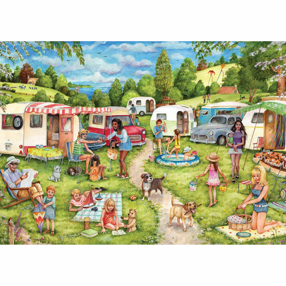 Jumbo Spiele Falcon Camping and Caravanning, Puzzle, Erwachsenenpuzzle, Puzzlespiel, 2 x 500 Teile, 11346