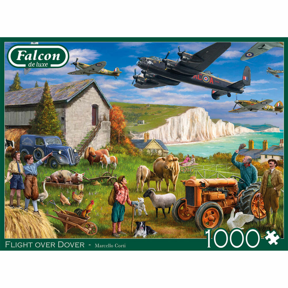 Jumbo Spiele Falcon Flight over Dover, Puzzle, Erwachsenenpuzzle, Puzzlespiel, 1000 Teile, 11391