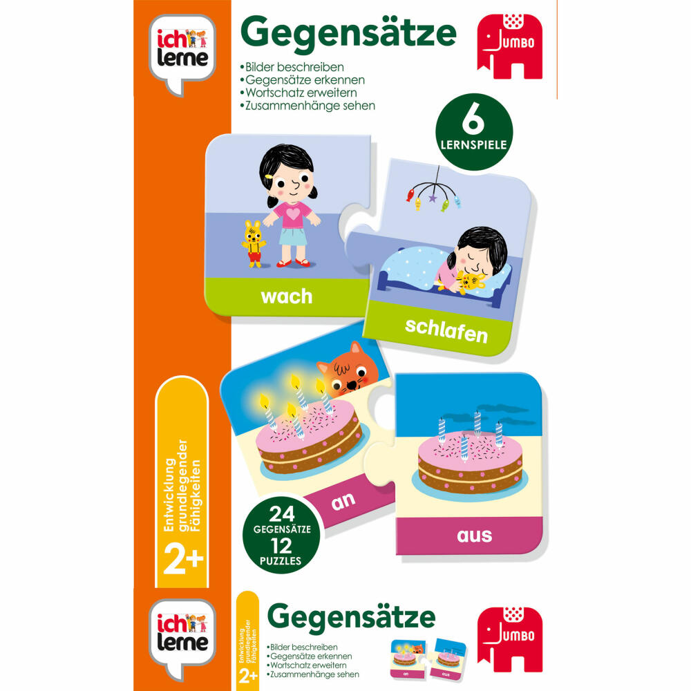 Jumbo Spiele ich lerne Gegensätze, Lernspiel, Kinderspiel, Puzzlespiel, Puzzle, Kinder, 19723