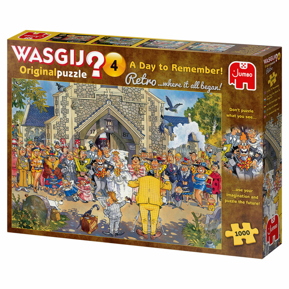 Jumbo Spiele Wasgij Retro Original 4 - Ein Tag zum Erinnern!, Puzzle, Erwachsenenpuzzle, Puzzlespiel, 1000 Teile, 19176